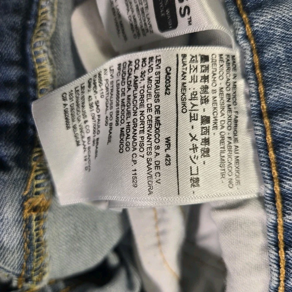Levi's 505 Jeans 34x30 Regular Fit Blue Denim‎ Light Wash